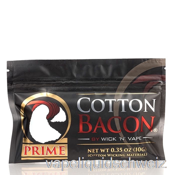Wick 'n' Vape Organic Cotton Bacon Prime Vape Liquid E-Liquid Schweiz